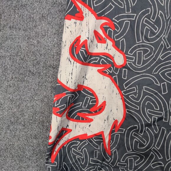 MMA Elite Athletic Shorts Mens Size XL Gray Geometric Dragon Pattern - Picture 9 of 15